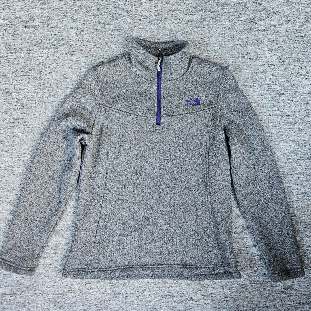 The North Face Women’s Maggy Sweater Sz Large Fleece 1/4 Zip Gray NF0A2SVW EUC